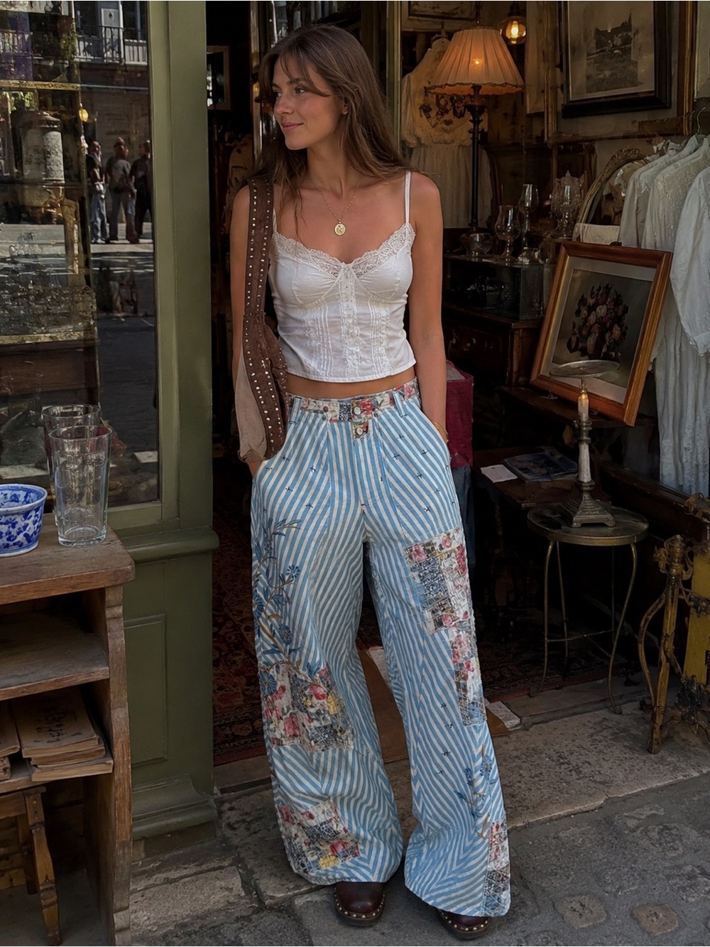 Free people Runyon patched pants